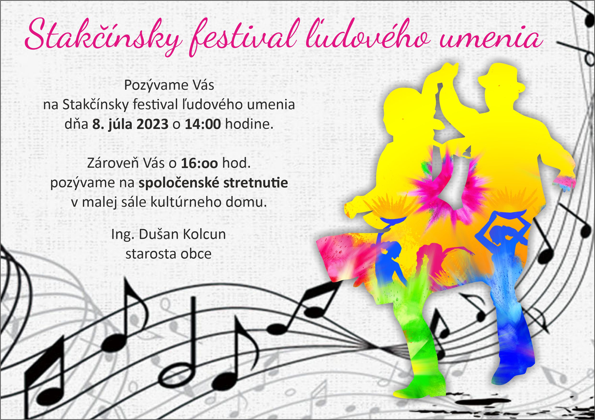 Pozvánka na Stakčínsky festival ľudového umenia